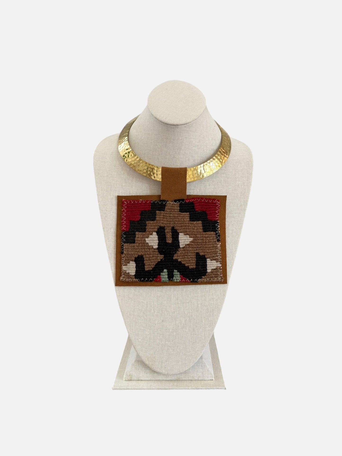Kilim Pendant -Skinny Gold Choker