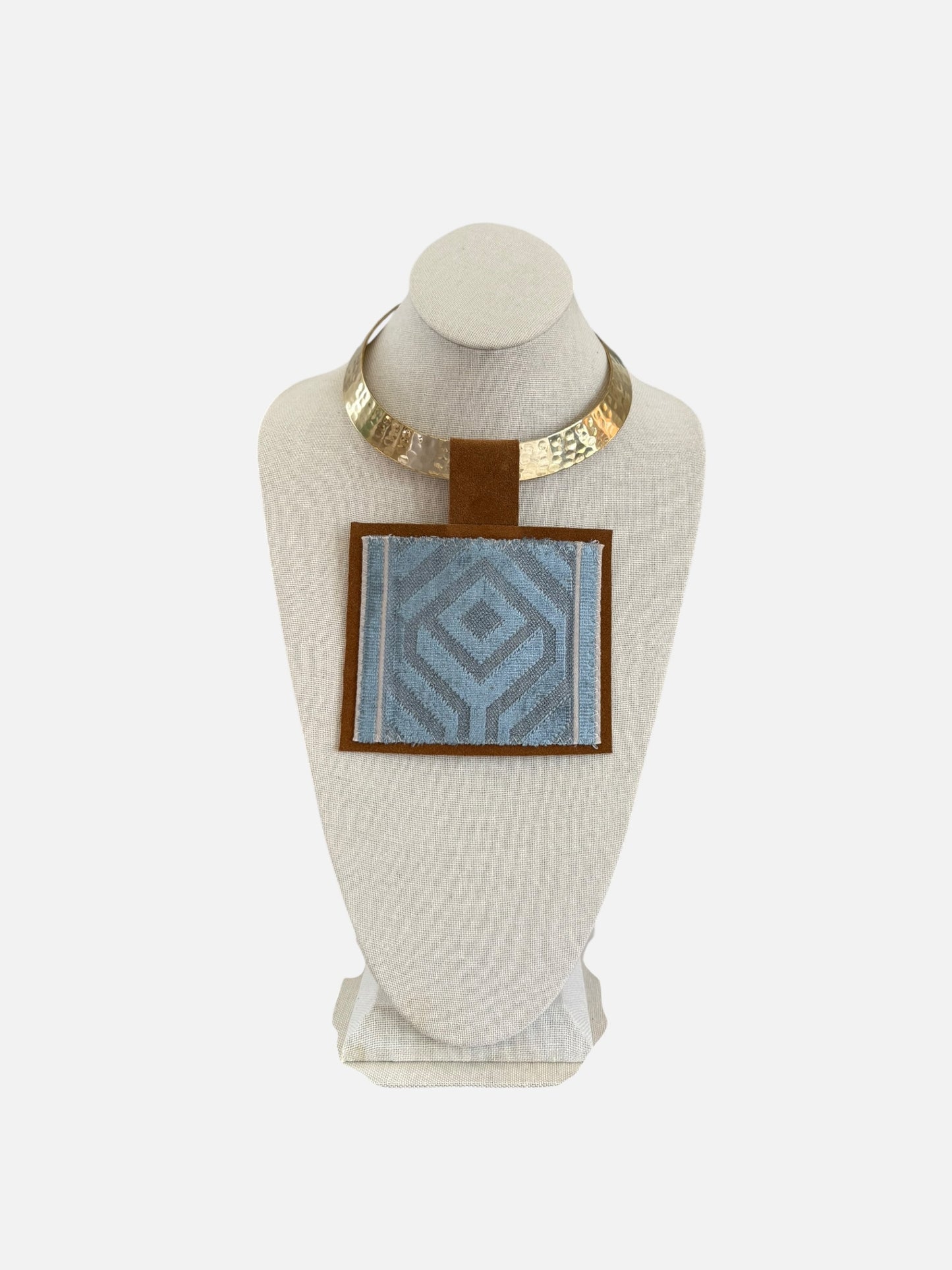 Textile Pendant -Skinny Gold Choker