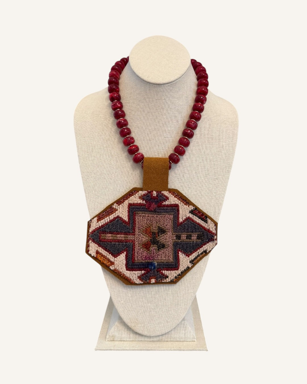 KILIM PATCH - MAROON BEADS