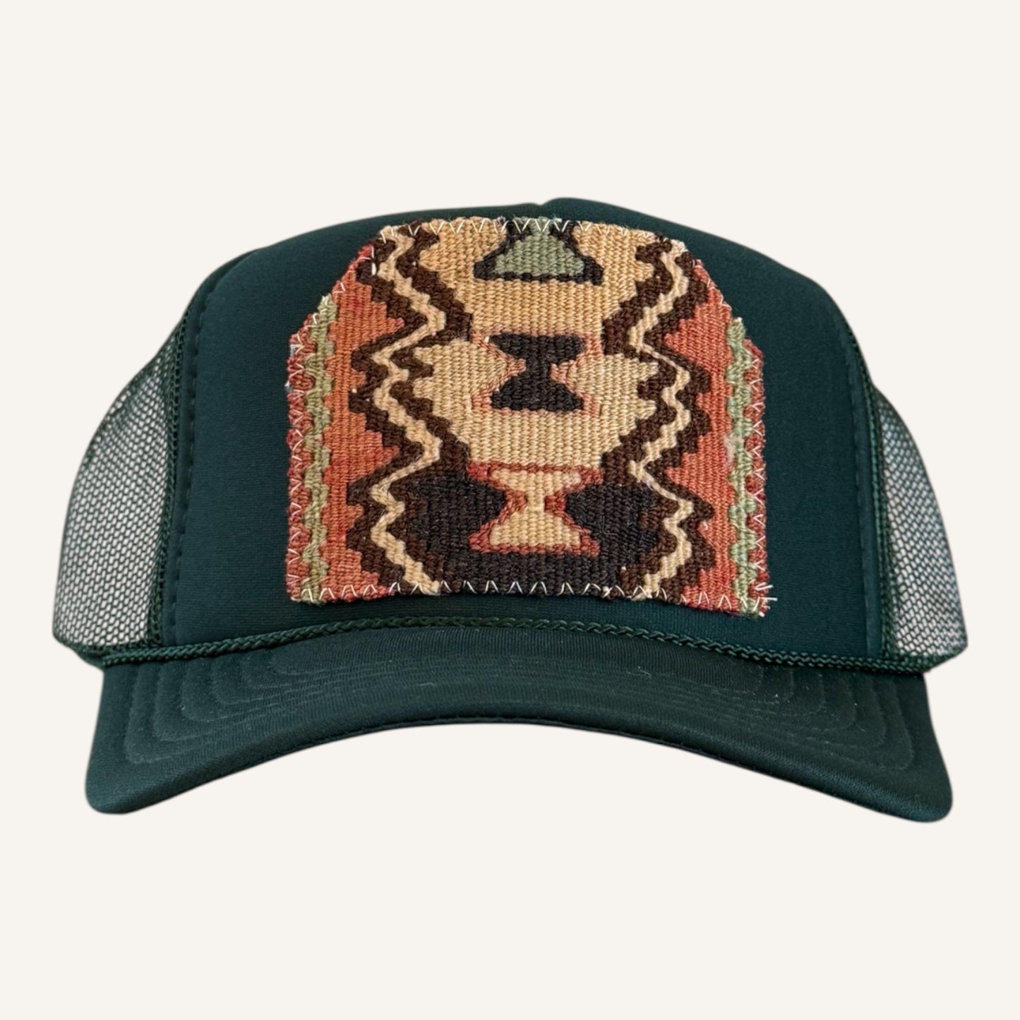 Kilim Trucker Hat- Dark Green