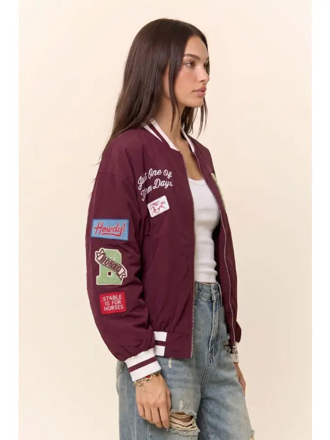 "JUST ONE OF THEM DAYS" JACKET - MAROON