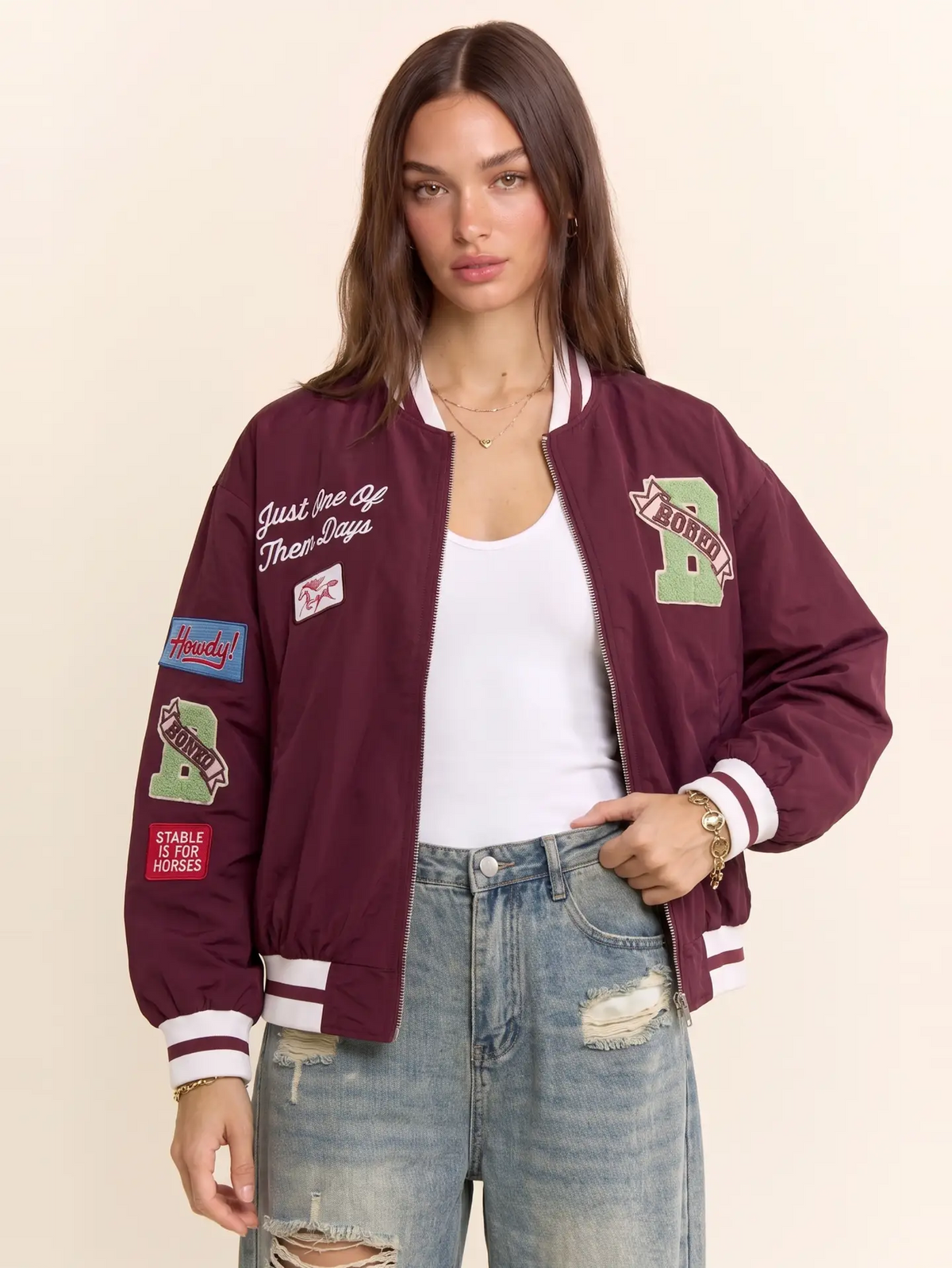 "JUST ONE OF THEM DAYS" JACKET - MAROON
