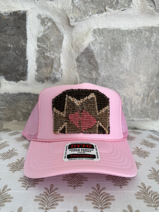 Kilim Trucker Hat- Pink