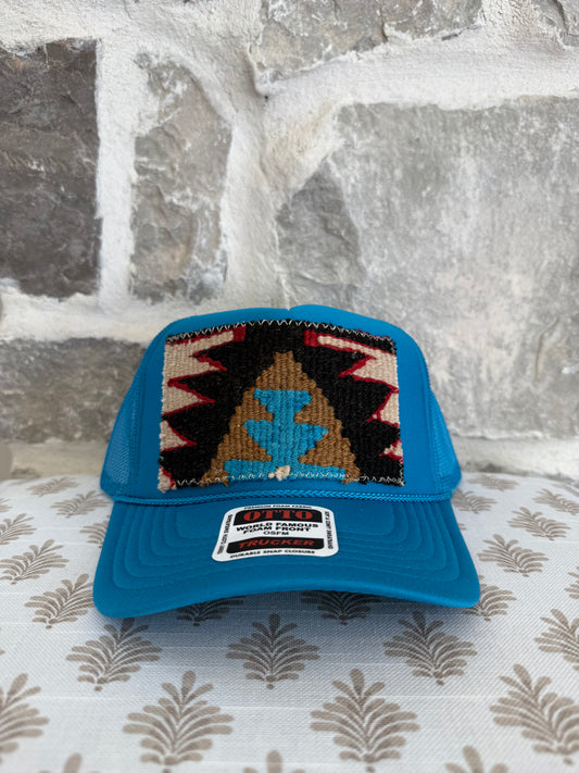 Kilim Trucker Hat- Blue