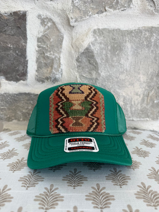 Kilim Trucker Hat- Kelly Green