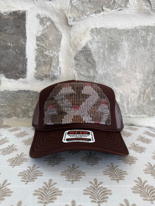 Kilim Trucker Hat- Brown