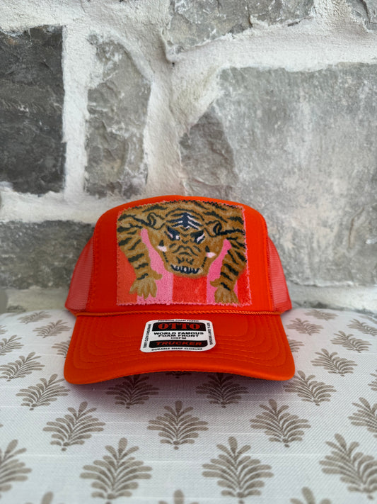 Textile Trucker Hat- Orange