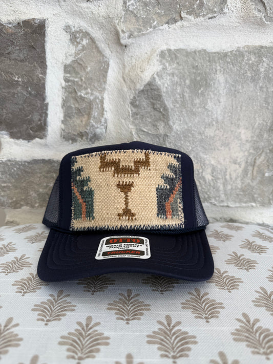 Kilim Trucker Hat- Navy