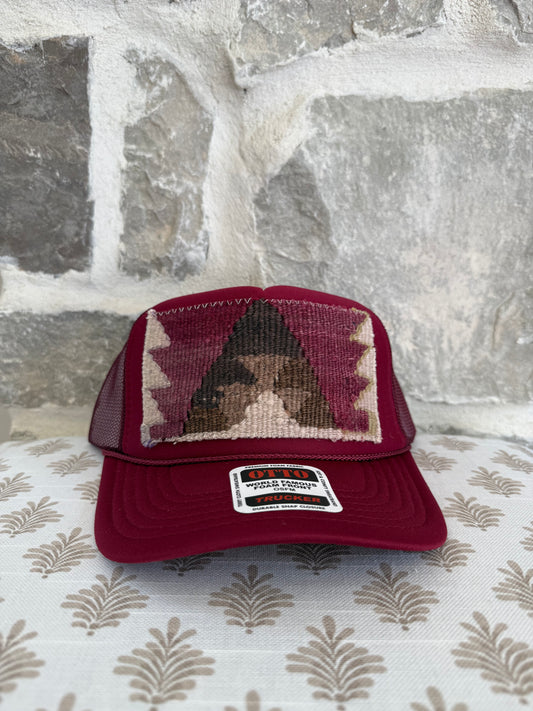 Kilim Trucker Hat- Maroon