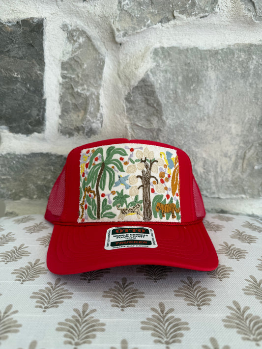 Textile Trucker Hat- Red