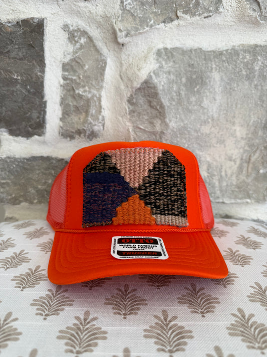 Kilim Trucker Hat- Orange