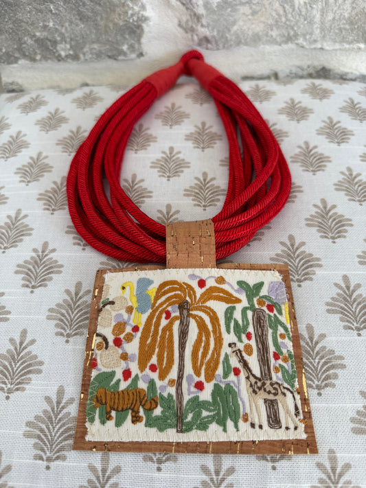 Textile Pendant Necklace