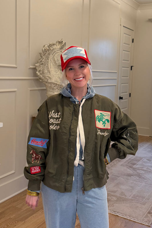 West Coast Rodeo Bomber Jacket - Olive Green