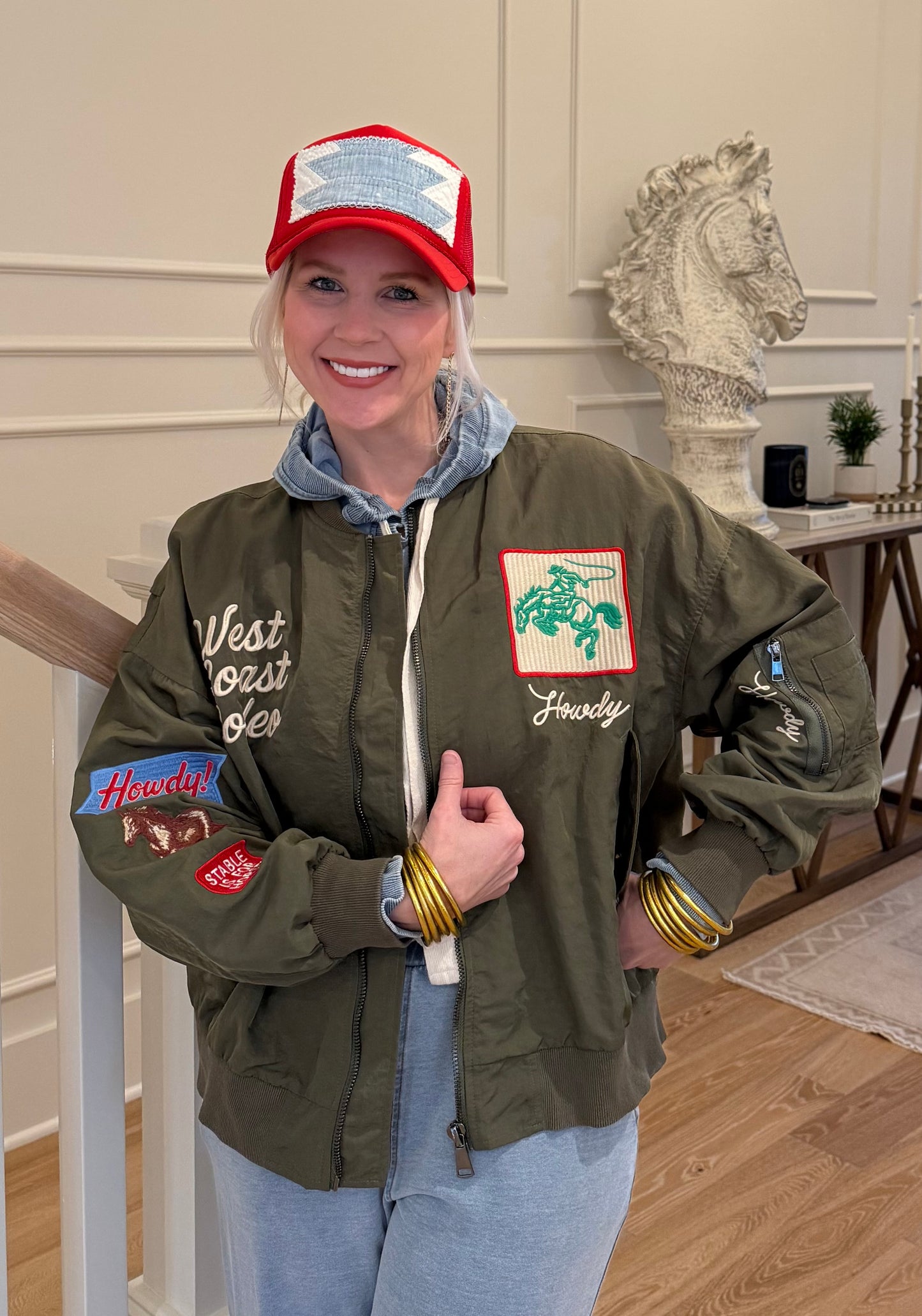 West Coast Rodeo Bomber Jacket - Olive Green