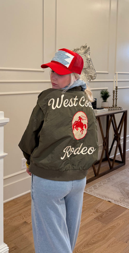 West Coast Rodeo Bomber Jacket - Olive Green