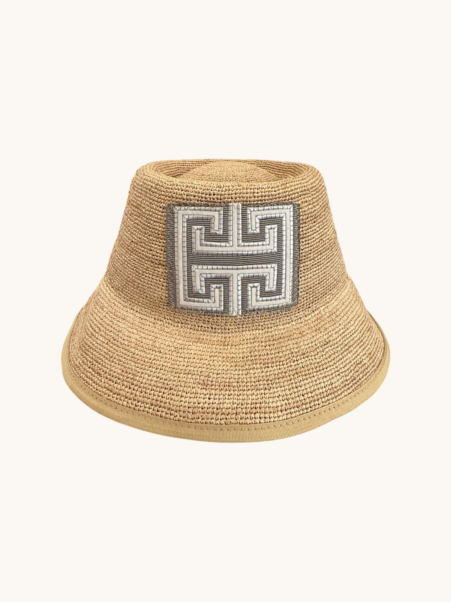 BUCKET HAT : GREEK KEY PATCH