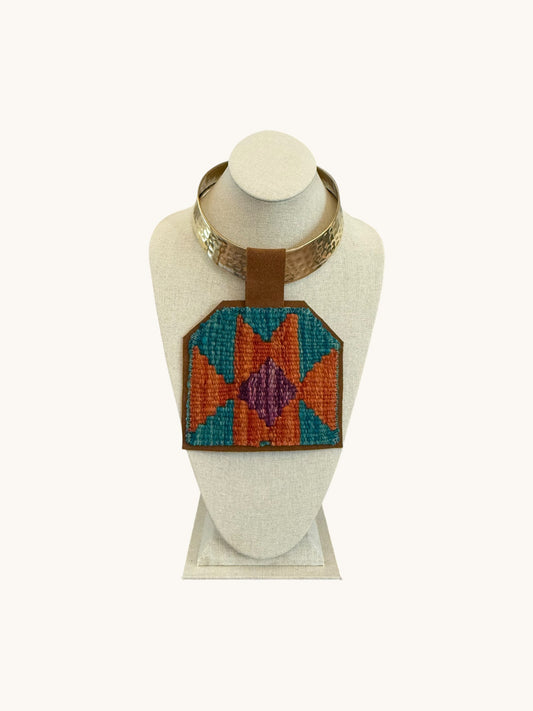 KILIM PENDANT - CHUNKY GOLD CHOKER