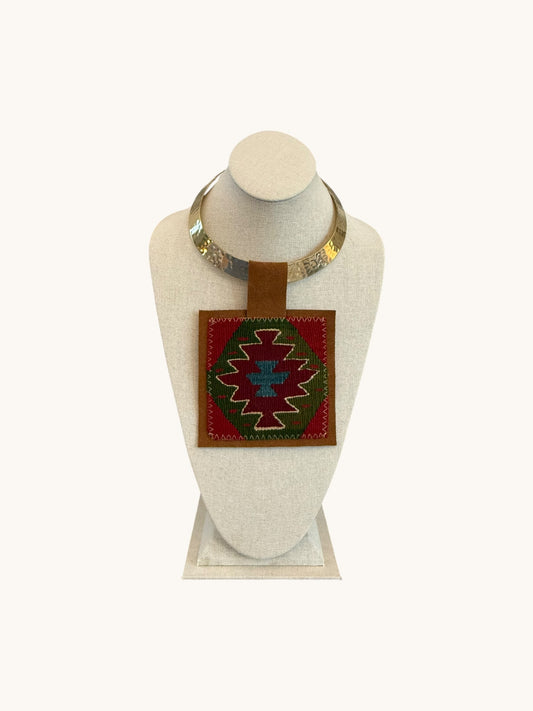 KILIM PENDANT - SKINNY GOLD CHOKER