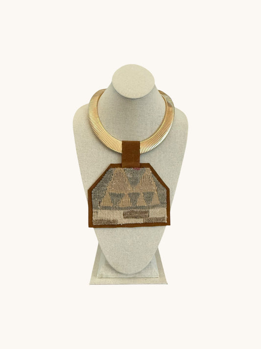 KILIM PENDANT - GOLD SNAKE CHAIN