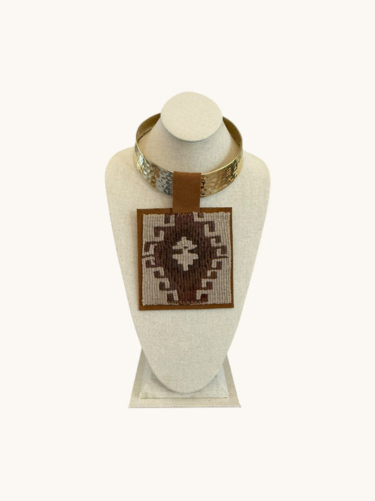 KILIM PENDANT - CHUNKY GOLD CHOKER