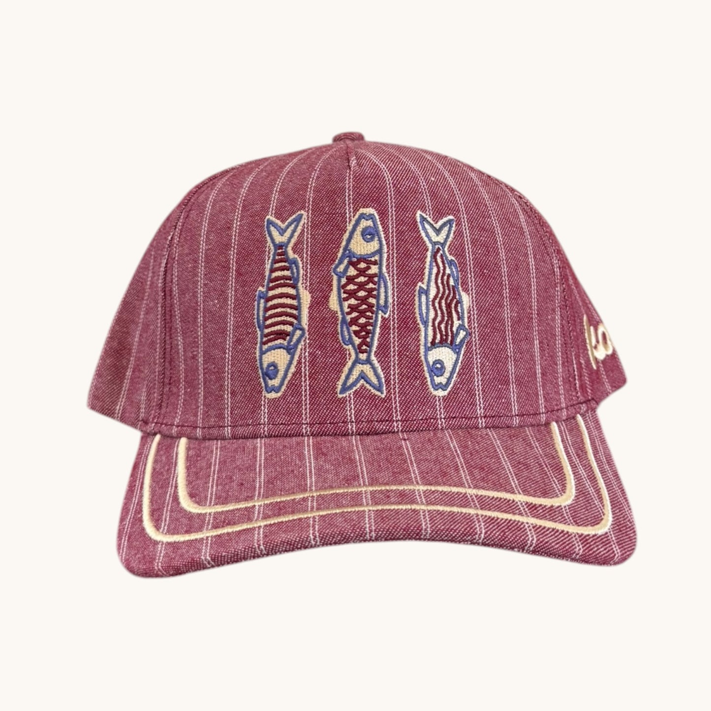 Fishin'- Washed Maroon Stripe