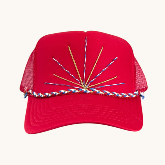 SUNBURST - RED+WHITE+GOLD+ BLUE TWIST