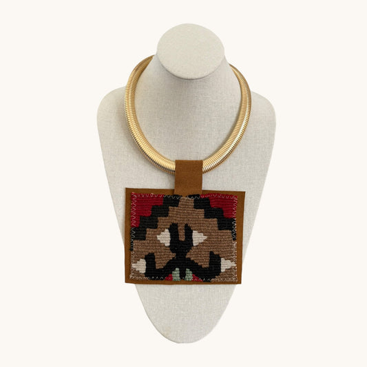 KILIM PENDANT- GOLD SNAKE CHAIN