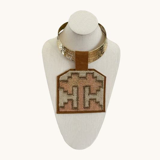 KILIM PENDANT- CHUNKY GOLD CHOKER