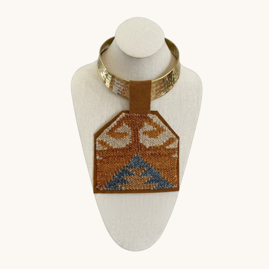 KILIM PENDANT- CHUNKY GOLD CHOKER