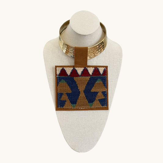 KILIM PENDANT- CHUNKY GOLD CHOKER
