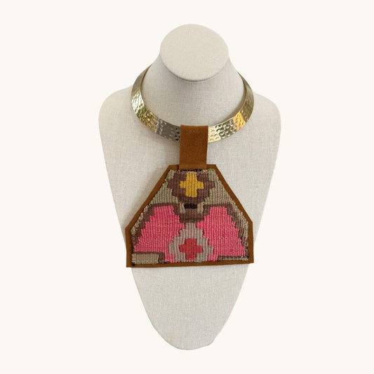 KILIM PENDANT-SKINNY GOLD CHOKER