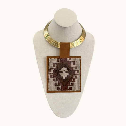 KILIM PENDANT-SKINNY GOLD CHOKER