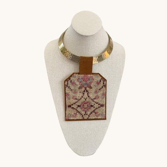 KILIM PENDANT-SKINNY GOLD CHOKER