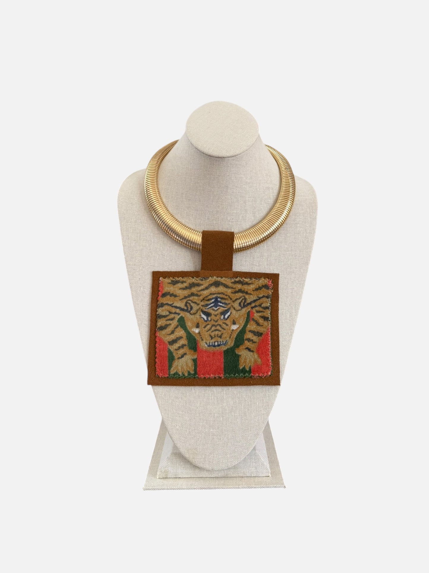 Tiger Pendant  - Gold Small Snake Chain