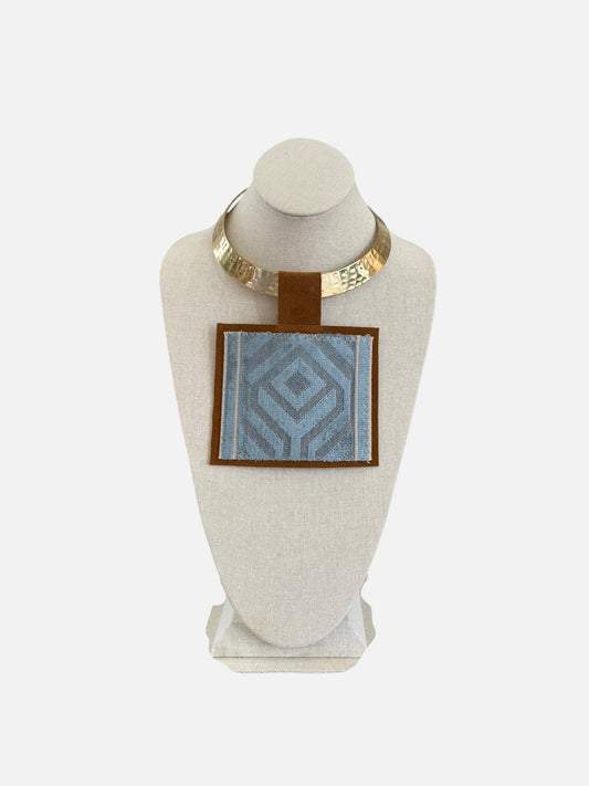 Textile Pendant -Skinny Gold Choker