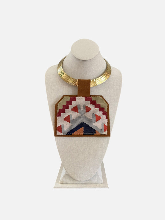 Kilim Pendant -Skinny Gold Choker