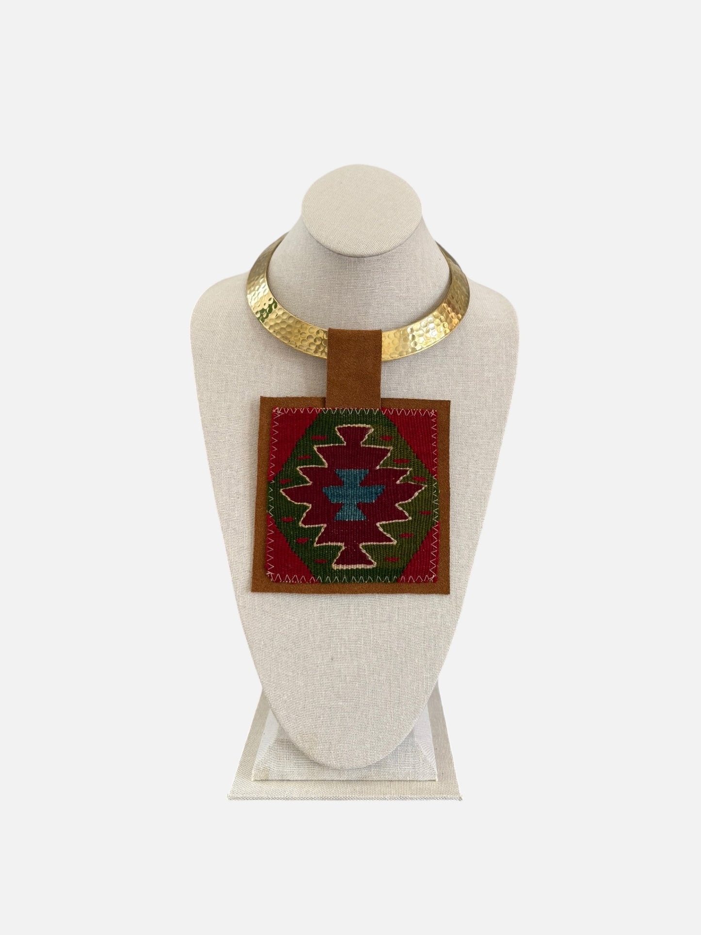 Kilim Pendant -Skinny Gold Choker