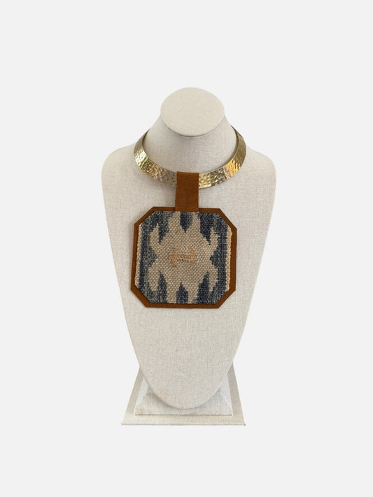 Kilim Pendant -Skinny Gold Choker