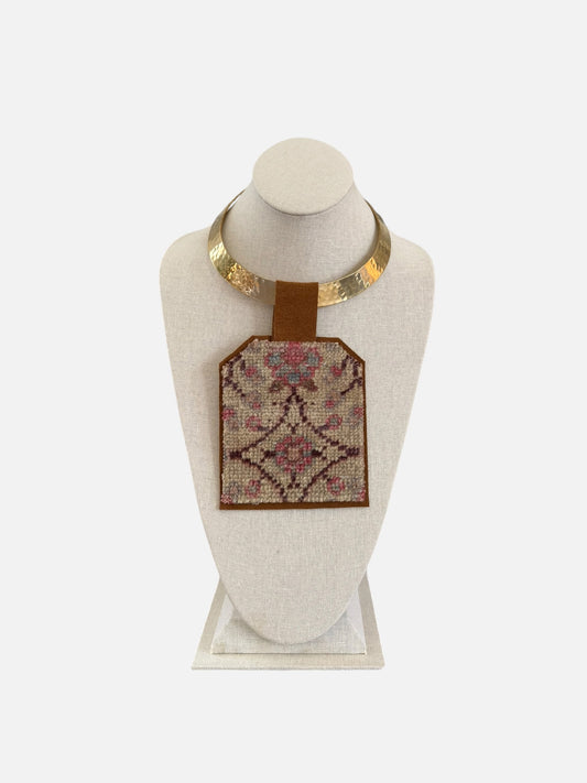 Kilim Pendant -Skinny Gold Choker
