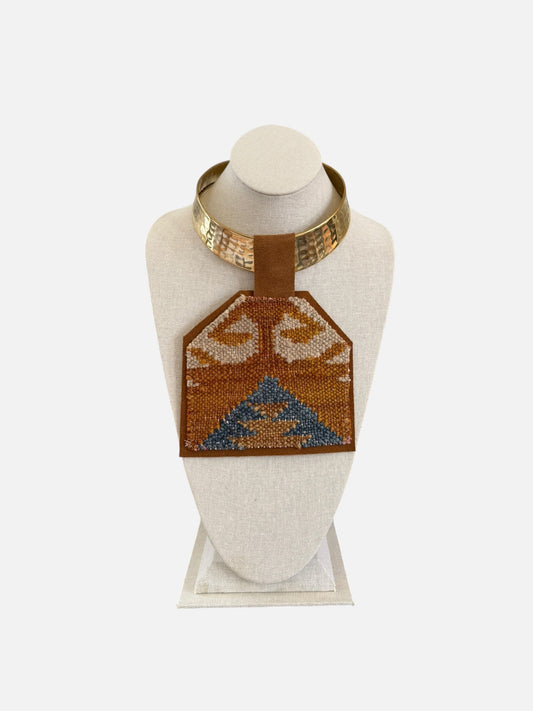 Kilim Pendant - Chunky Gold Choker