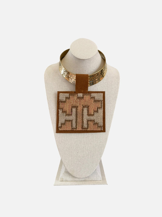 Kilim Pendant - Chunky Gold Choker