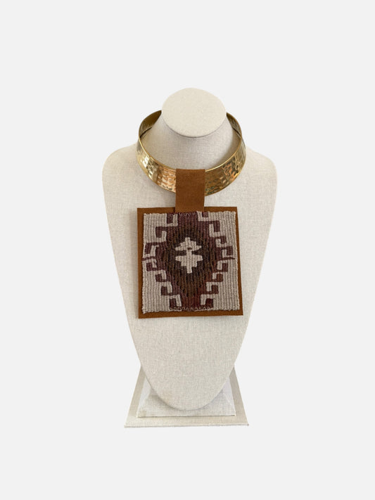 Kilim Pendant - Chunky Gold Choker