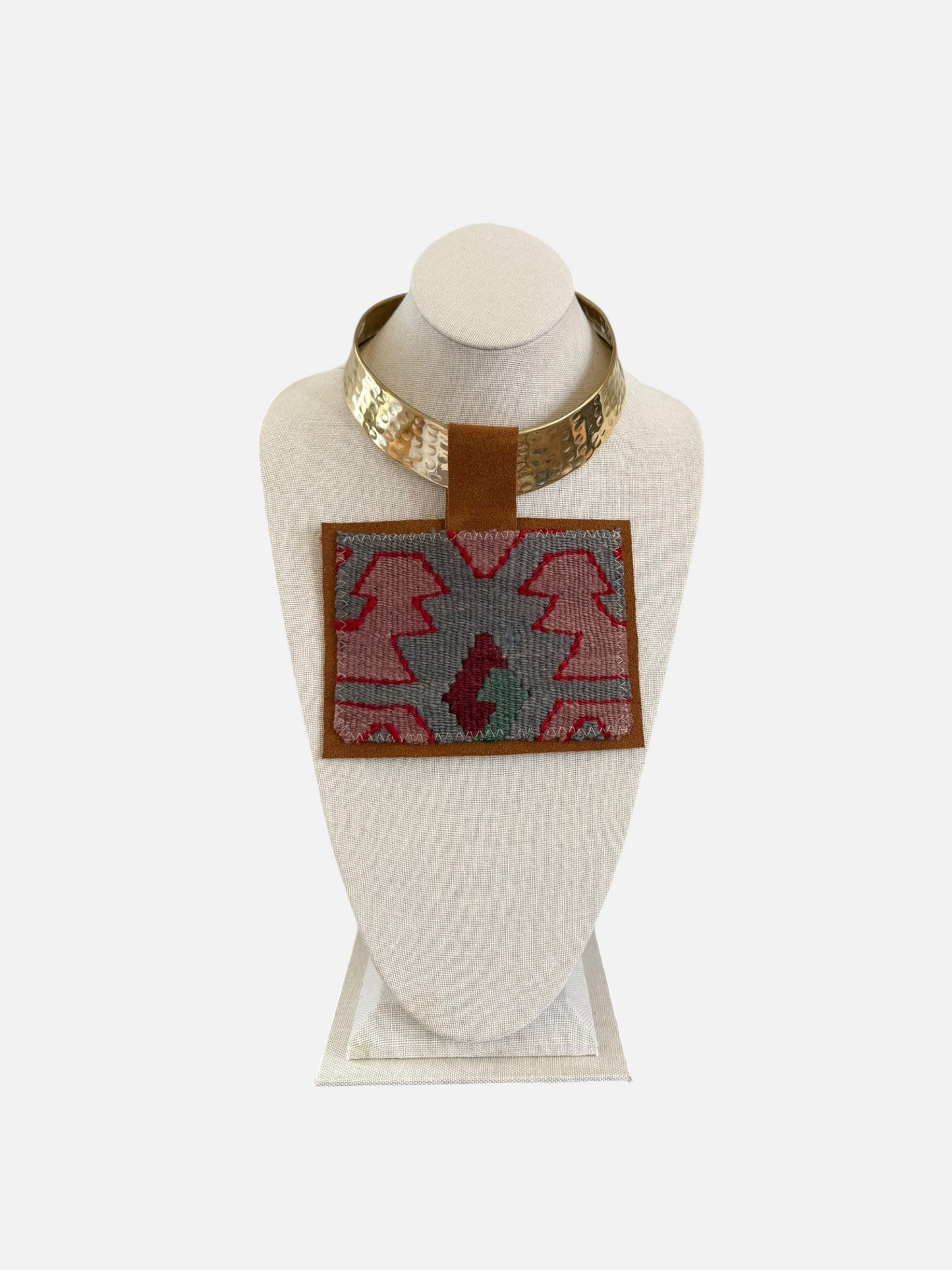 Kilim Pendant - Chunky Gold Choker