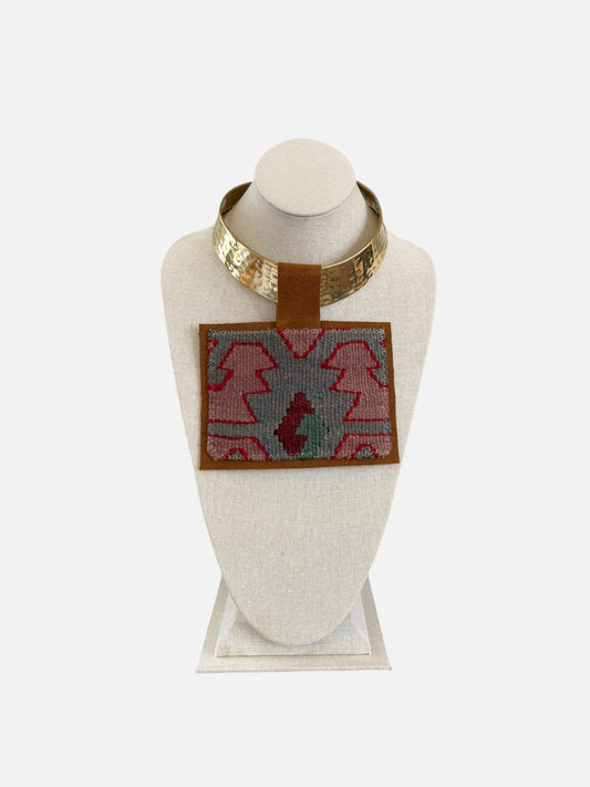 Kilim Pendant - Chunky Gold Choker