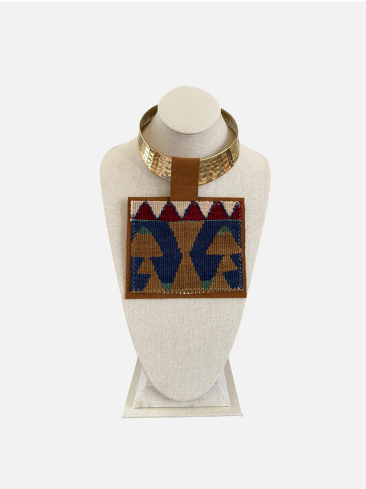 Kilim Pendant - Chunky Gold Choker
