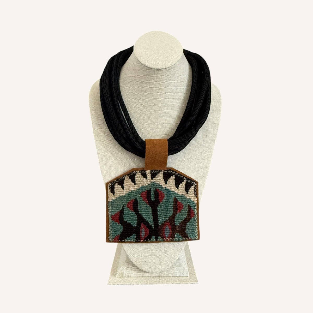 KILIM PENDANT - BLACK MULTI-ROPE