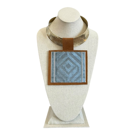 Textile Pendant Necklace- Chunky Gold Choker