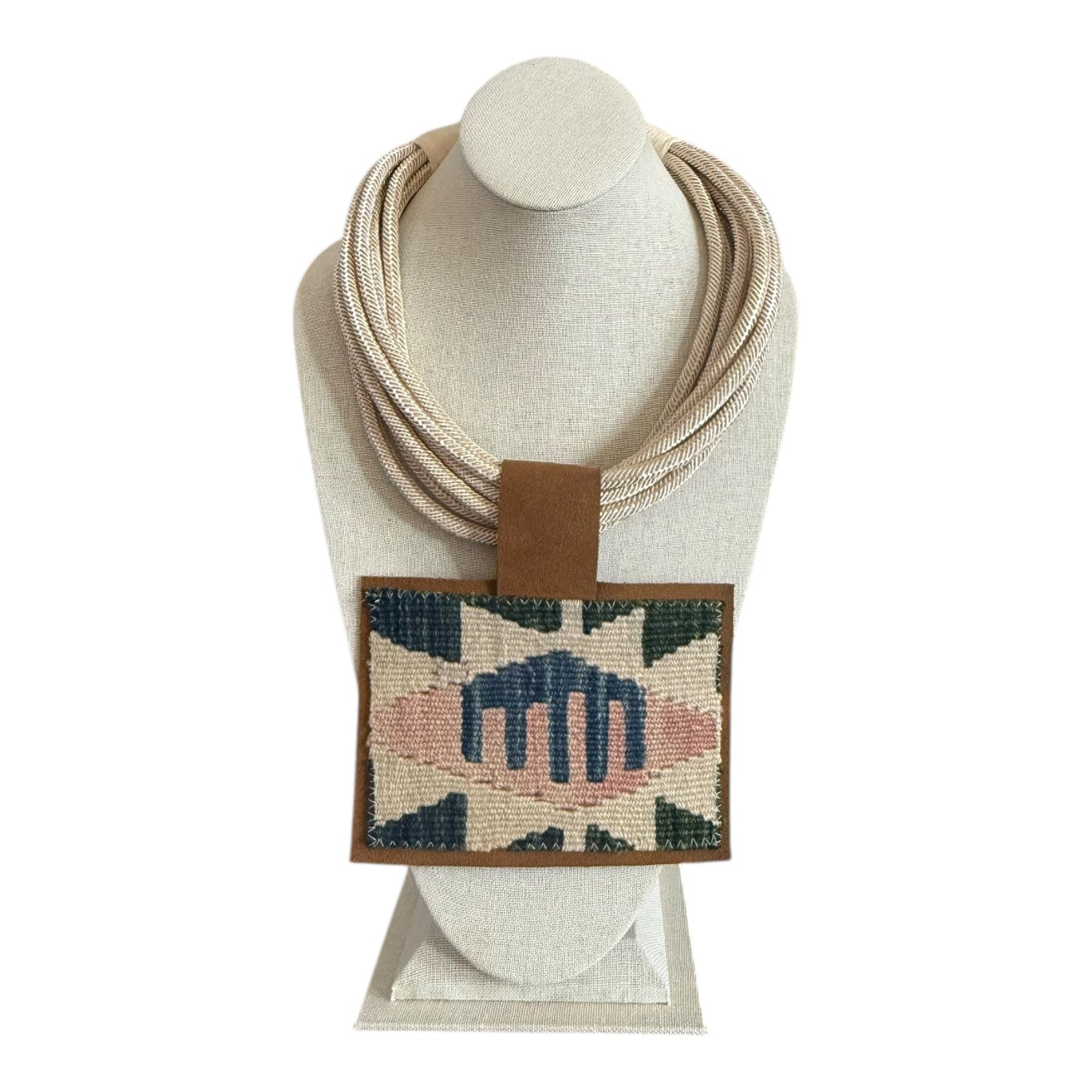 Kilim Pendant - Ivory Multi-Rope Necklace