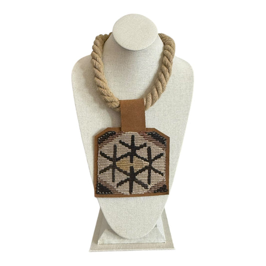 Kilim Pendant - Natural Rope Necklace
