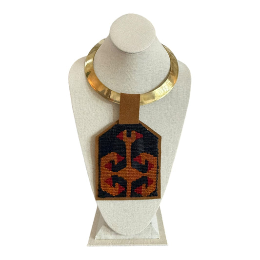 Kilim Pendant - Skinny Gold Choker